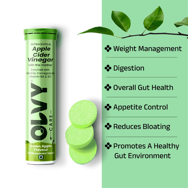 OLVY Green Apple ACV Effervescent Tablets